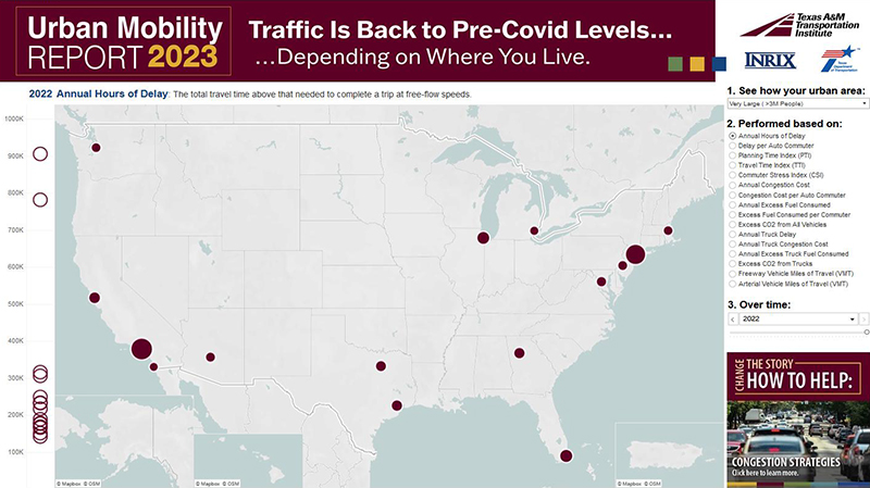 Find congestion data for your city using a visualization map.
